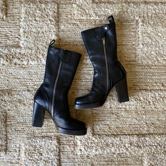 EUC Rick Owens tall heeled leather black boot sz 37 - Picture 5 of 9